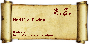 Mrár Endre névjegykártya
